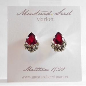 Ruby Pyrite Stud Earrings | SILVER Setting